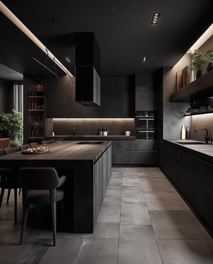 Cuisine noire ultra-moderne : entre audace et sophistication